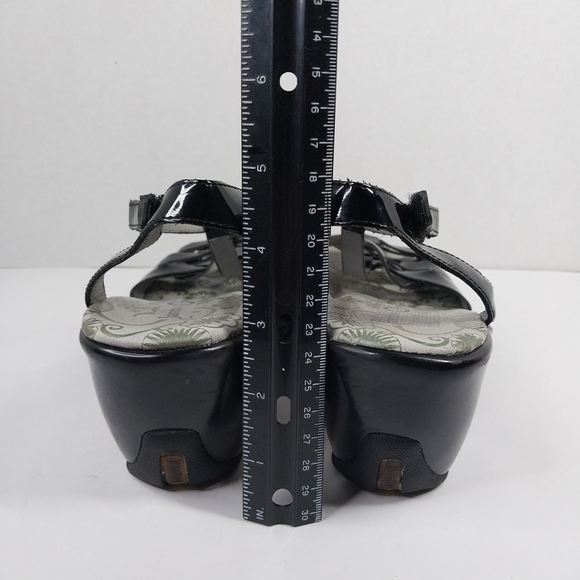 Jambu Sport Wedge Camden Size 9 M Glossy Black T-Strap Sandals Shoes - Picture 5 of 13